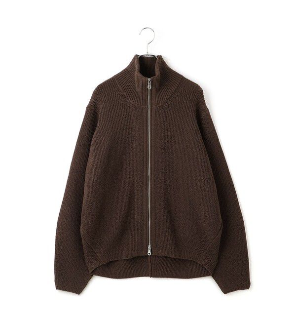 ADAM ET ROPE'「【WEB限定】・【サステナブル】ミックスヤーンジップカーディガン」|カーディガン|