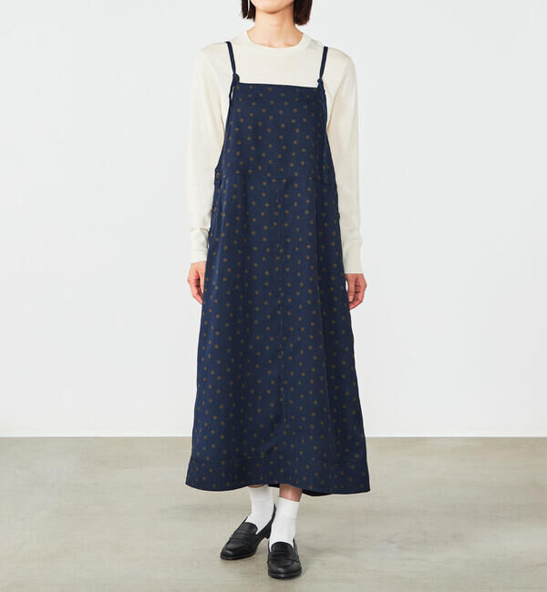 LE GLAZIK「LE GLAZIK | ツイルプリント サロペットスカート WOMEN」|その他|NAVY系1