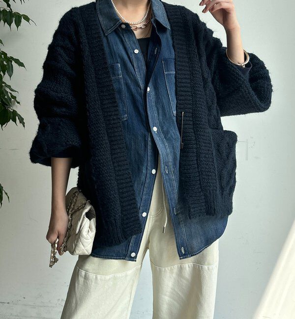  「ケーブルニットカーディガン」|カーディガン|