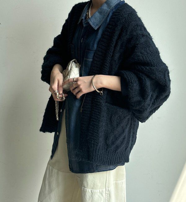  「ケーブルニットカーディガン」|カーディガン|