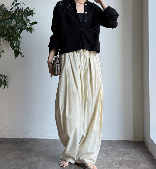  「レース柄襟付きニットシャツカーディガン」|カーディガン|