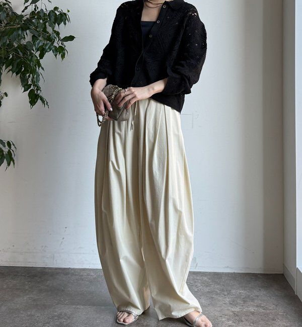  「レース柄襟付きニットシャツカーディガン」|カーディガン|