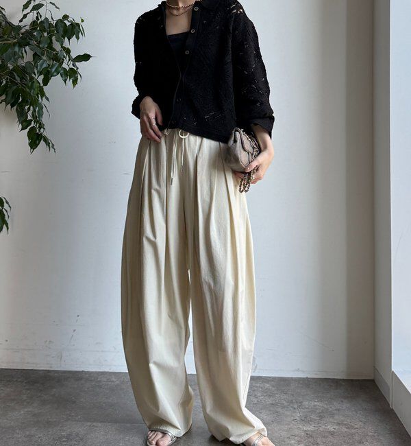  「レース柄襟付きニットシャツカーディガン」|カーディガン|