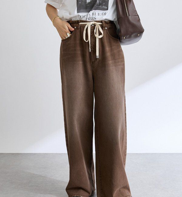  「【遊び心をプラス】ドロストカラーパンツ」|チノ|ブラウン