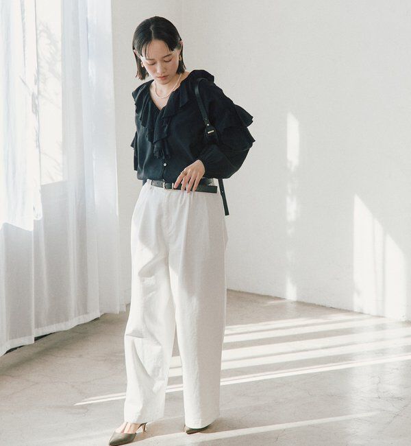  「【A・MONN(アモン)】ホワイトデニムパンツ」|デニム|