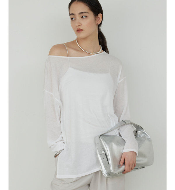  「【La nature linge】オーバーシアーロンT」|Tシャツ・カットソー|ホワイト