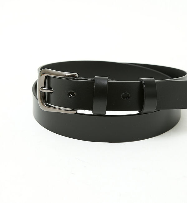ABAHOUSE「OILED LEATHER BLACK NARROW BELT」|ベルト|