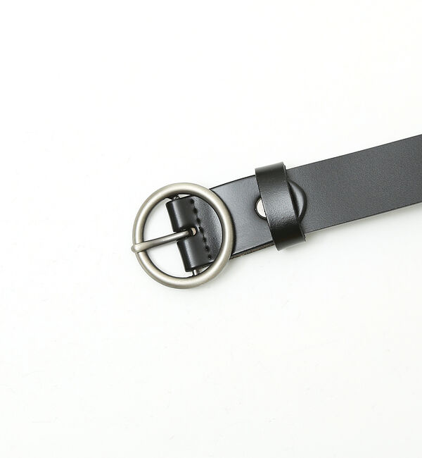 ABAHOUSE「OILED LEATHER BLACK NARROW BELT」|ベルト|