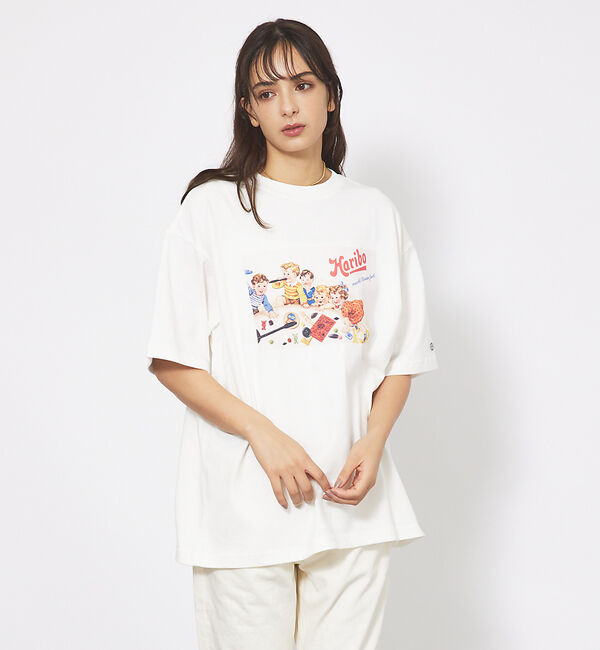 Rouge vif「【DISCUS/ディスカス】DISCUS&times;HARIBOコラボTシャツ　半袖/ハリ」|Tシャツ・カットソー|