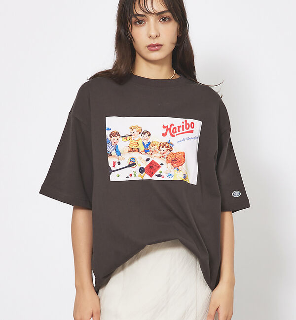 Rouge vif「【DISCUS/ディスカス】DISCUS&times;HARIBOコラボTシャツ　半袖/ハリ」|Tシャツ・カットソー|ブラック系その他2