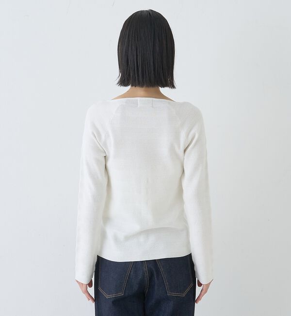 Rouge vif「【セットアップ対応】スクエアネックボーダー柄ニットカーディガン/プルオーバー【予」|カーディガン|