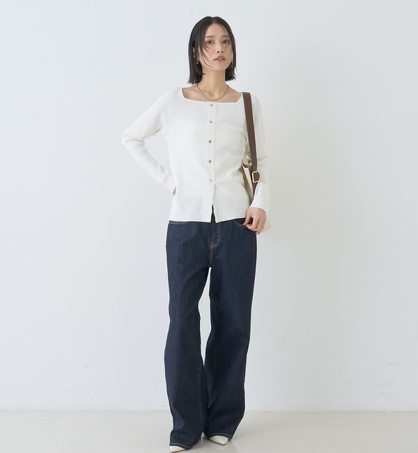 Rouge vif「【セットアップ対応】スクエアネックボーダー柄ニットカーディガン/プルオーバー【予」|カーディガン|