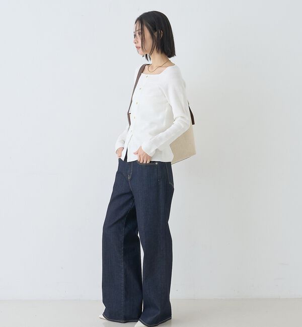 Rouge vif「【セットアップ対応】スクエアネックボーダー柄ニットカーディガン/プルオーバー【予」|カーディガン|