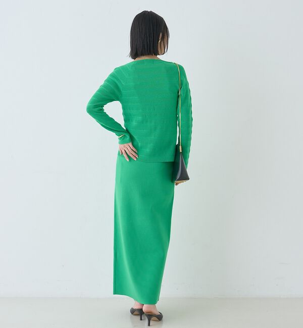 Rouge vif「【セットアップ対応】スクエアネックボーダー柄ニットカーディガン/プルオーバー【予」|カーディガン|