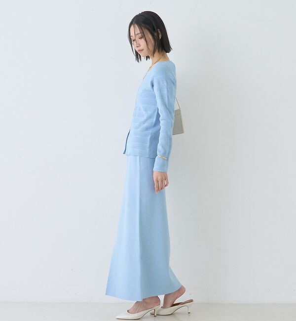 Rouge vif「【セットアップ対応】スクエアネックボーダー柄ニットカーディガン/プルオーバー【予」|カーディガン|