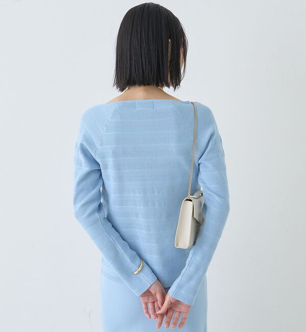 Rouge vif「【セットアップ対応】スクエアネックボーダー柄ニットカーディガン/プルオーバー【予」|カーディガン|