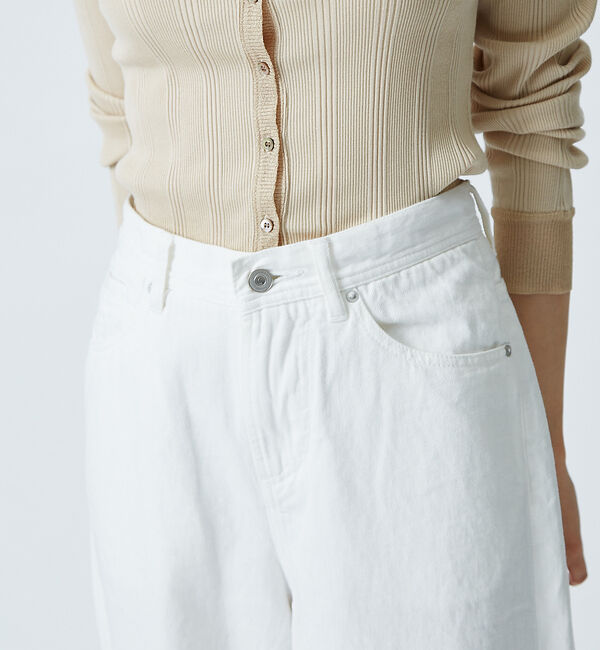 qualite「e&times;qualite STAFF コットンリネンワイドストレートデニム」|デニム|