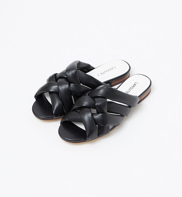 AU BANNISTER「【LAROUTE】クッションメッシュサンダル」|サンダル|ブラック