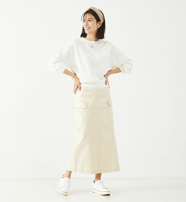 abahouse mavie「【アンサンブル対応】麻タッチキーネック2WAYカーデ」|カーディガン|