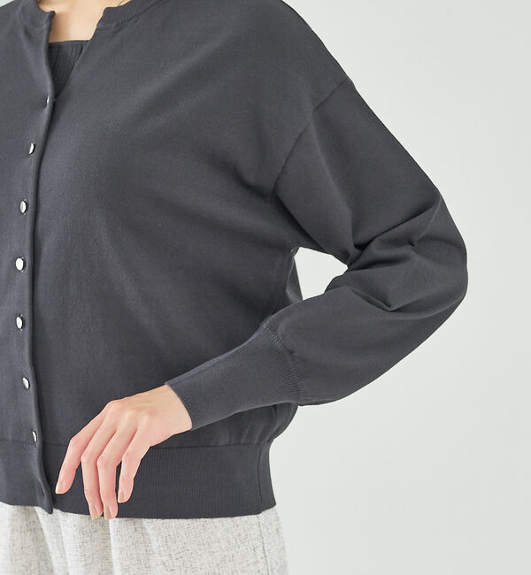 abahouse mavie「【アンサンブル対応】麻タッチキーネック2WAYカーデ」|カーディガン|
