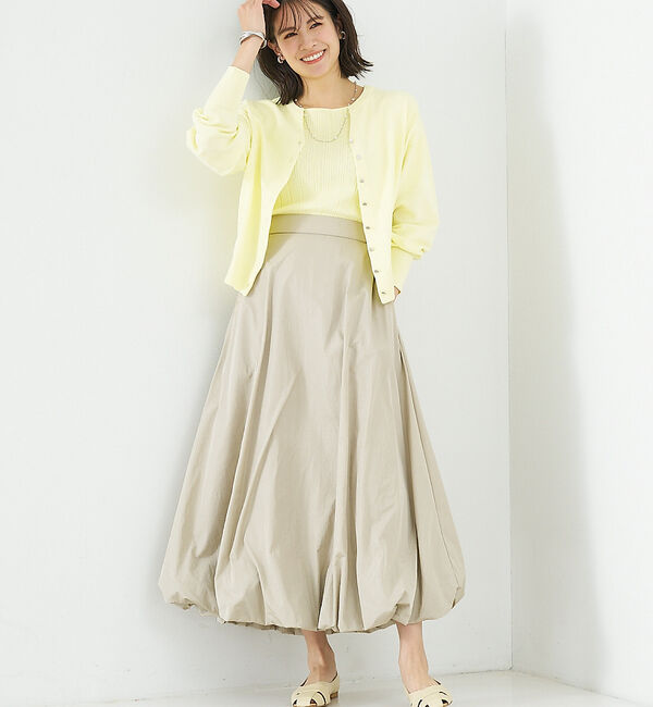 abahouse mavie「【アンサンブル対応】麻タッチキーネック2WAYカーデ」|カーディガン|