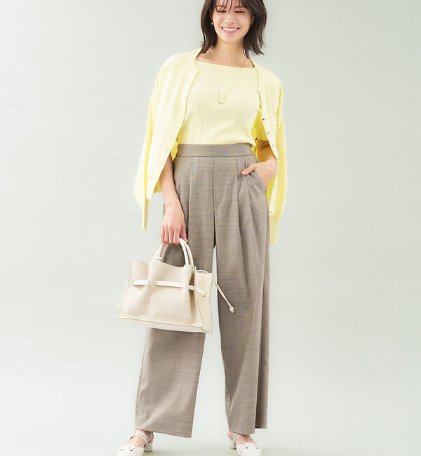 abahouse mavie「【アンサンブル対応】麻タッチキーネック2WAYカーデ」|カーディガン|