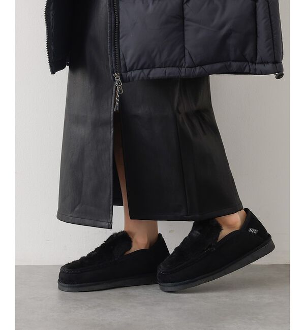 abahouse mavie「MEI FUR MOCCASIN SHOES」|モカシン|ブラック