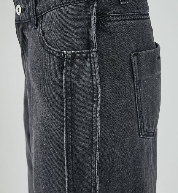 NOMINE「サイドライン ワイド デニムパンツ」|デニム|