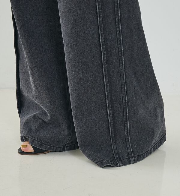 NOMINE「サイドライン ワイド デニムパンツ」|デニム|