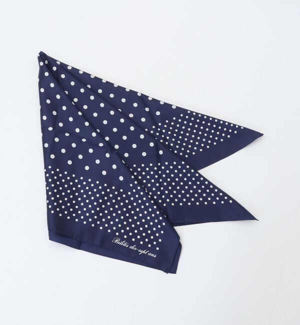  「【Bilitis/ビリティス】ドットスカーフ」|バンダナ・スカーフ|ネイビー