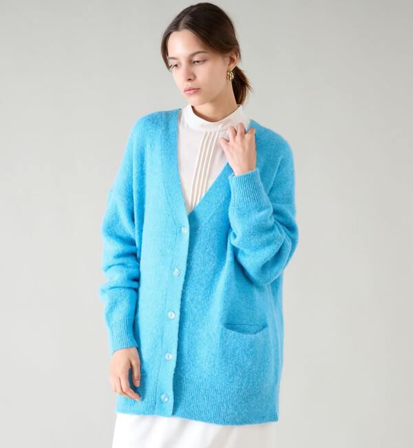 TIARA「アルパカMIXカーディガン」|カーディガン|ブルー