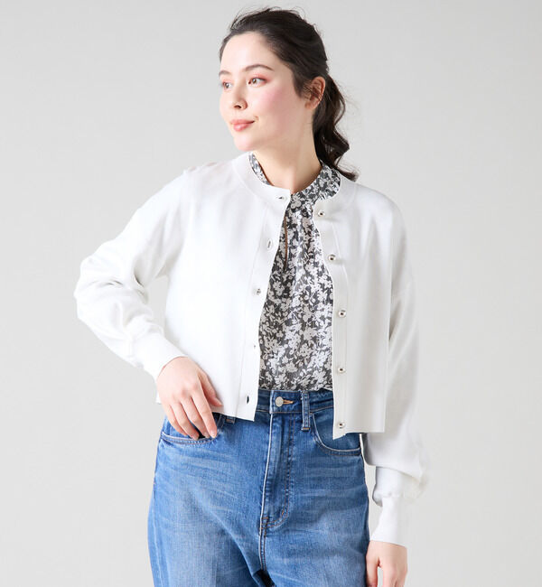 TIARA「シルバーボタンカーディガン」|カーディガン|ホワイト