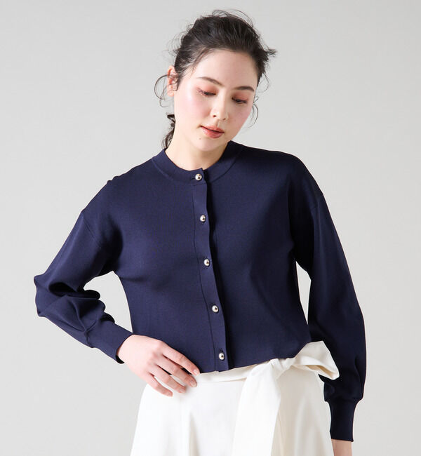 TIARA「シルバーボタンカーディガン」|カーディガン|ネイビー