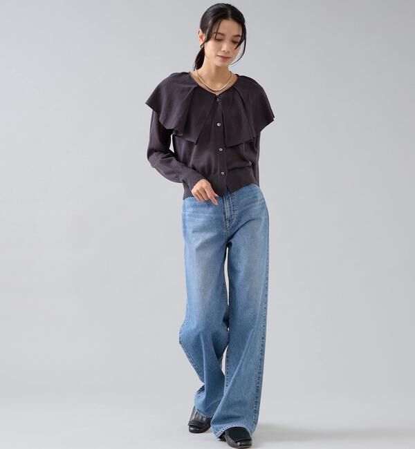 Liesse「フリルカラーニット」|カーディガン|