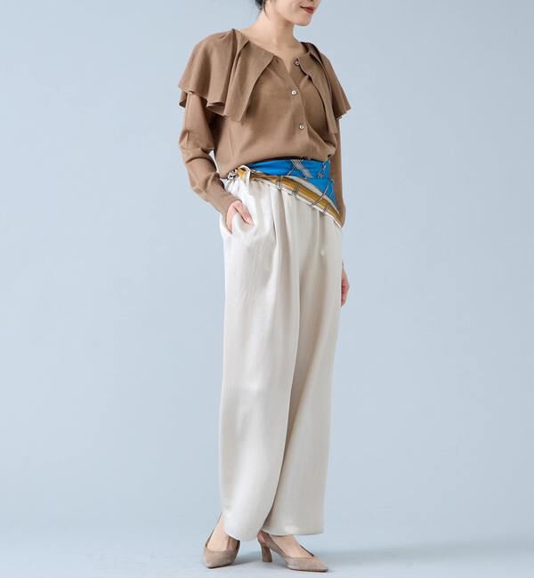 Liesse「フリルカラーニット」|カーディガン|