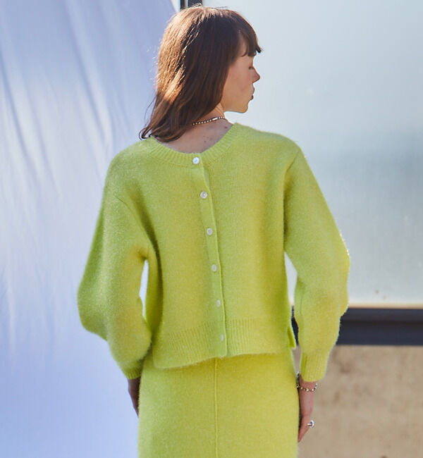 Soffitto「前後2WAYフィルムラメニット」|カーディガン|