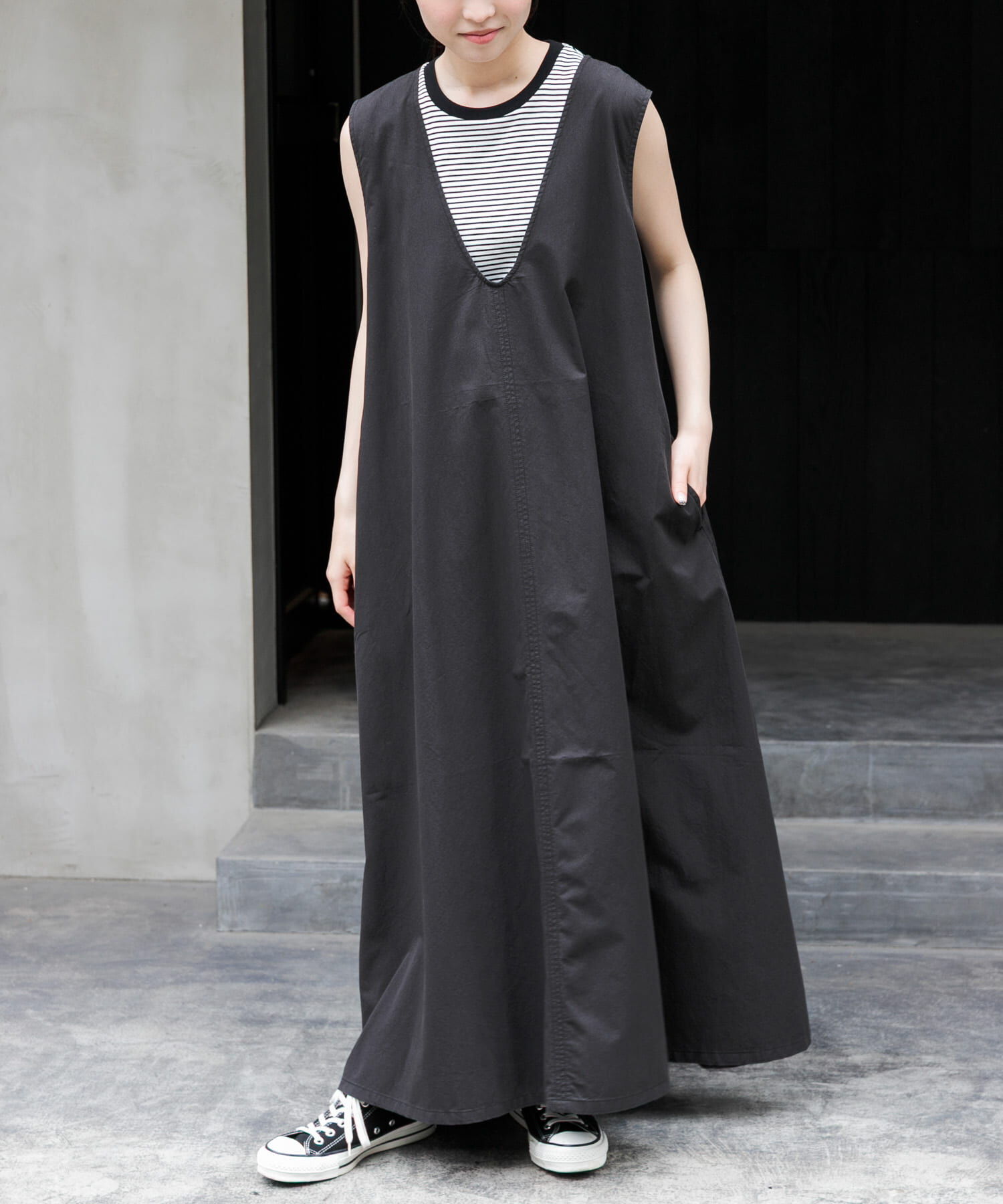 URBAN RESEARCH DOORS「FORK&SPOON　テントラインUネックワンピース」|ワンピース|