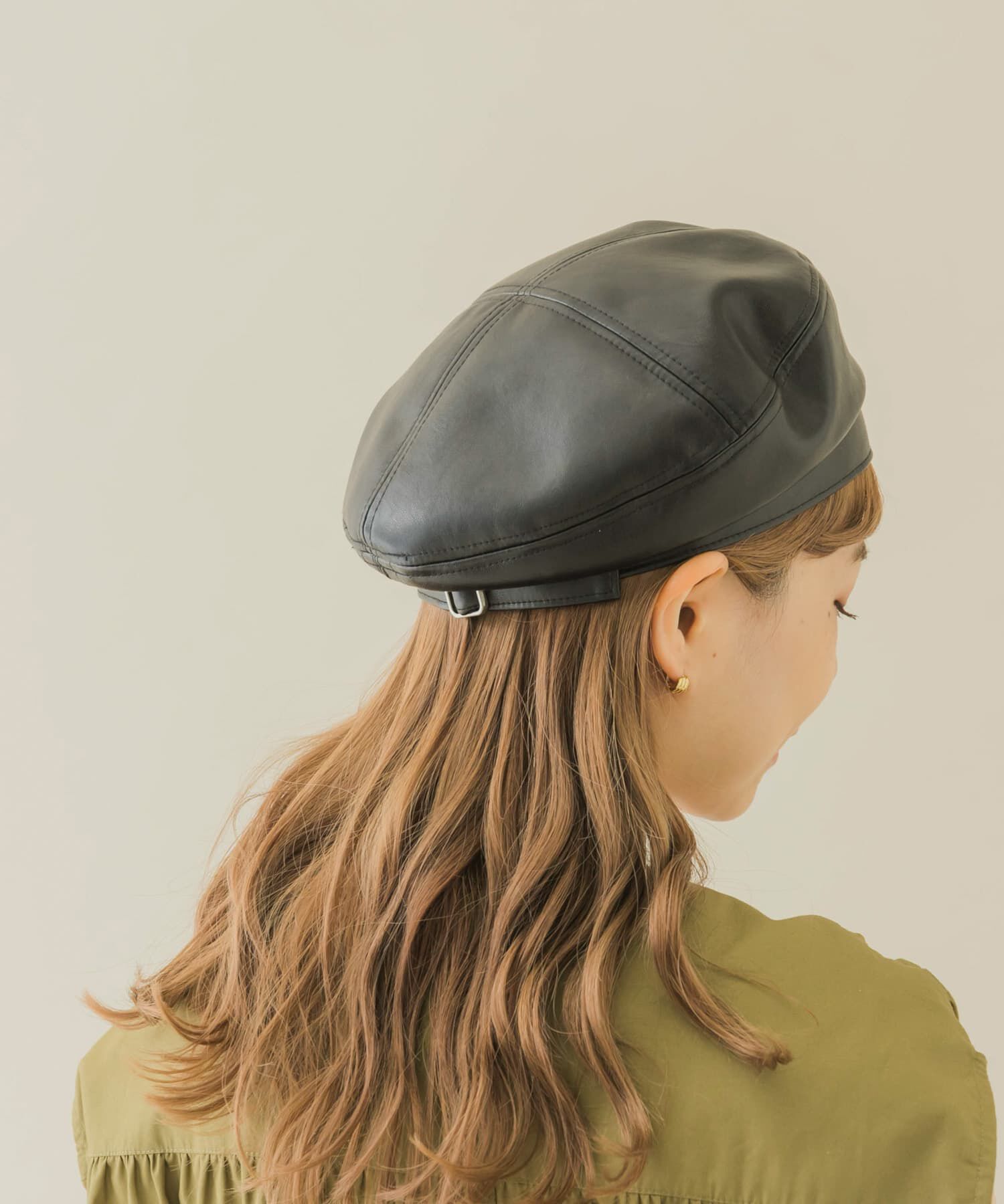 SMELLY「フェイクレザーバックルベレー」|ハンチング・ベレー帽|