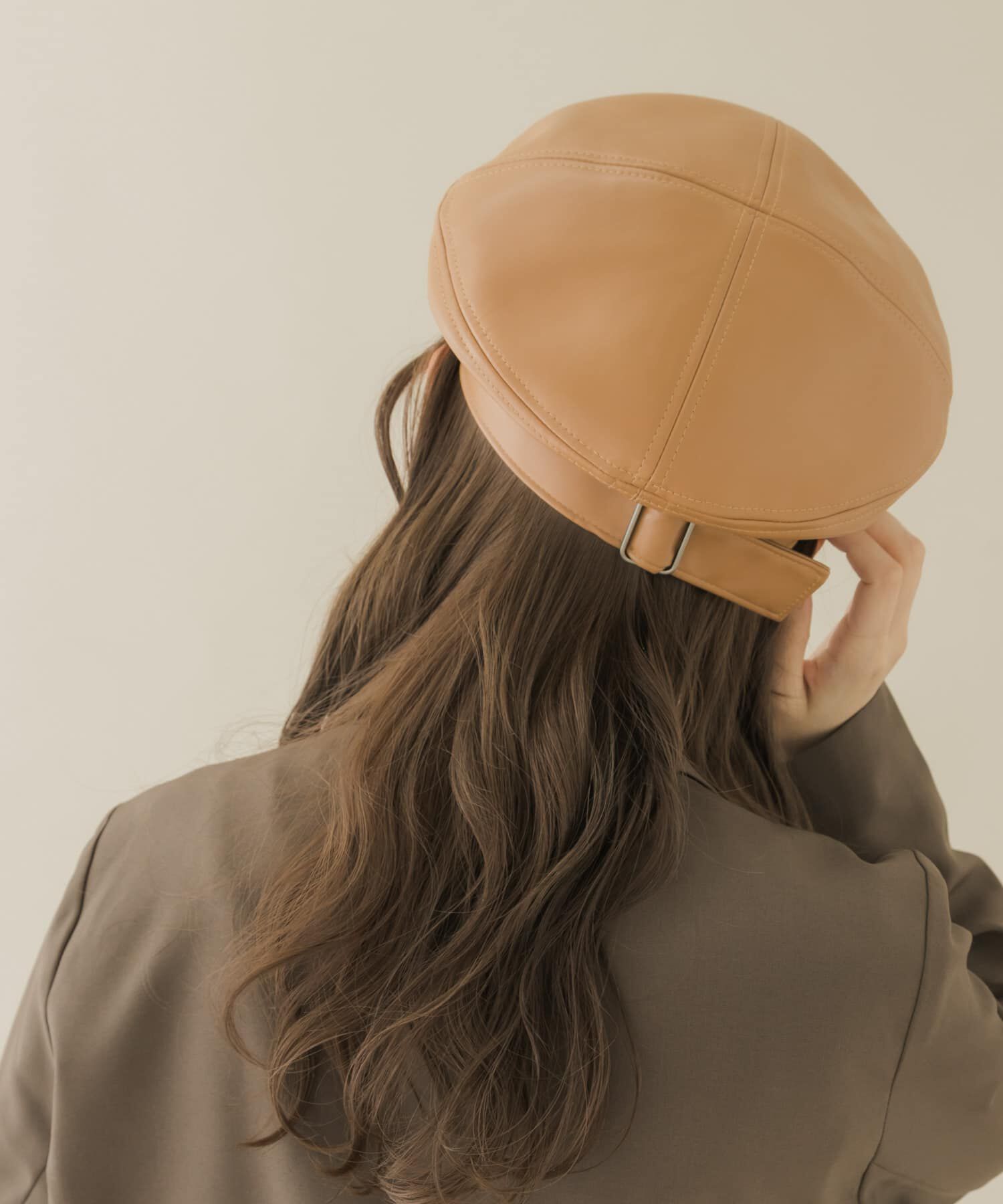 SMELLY「フェイクレザーバックルベレー」|ハンチング・ベレー帽|