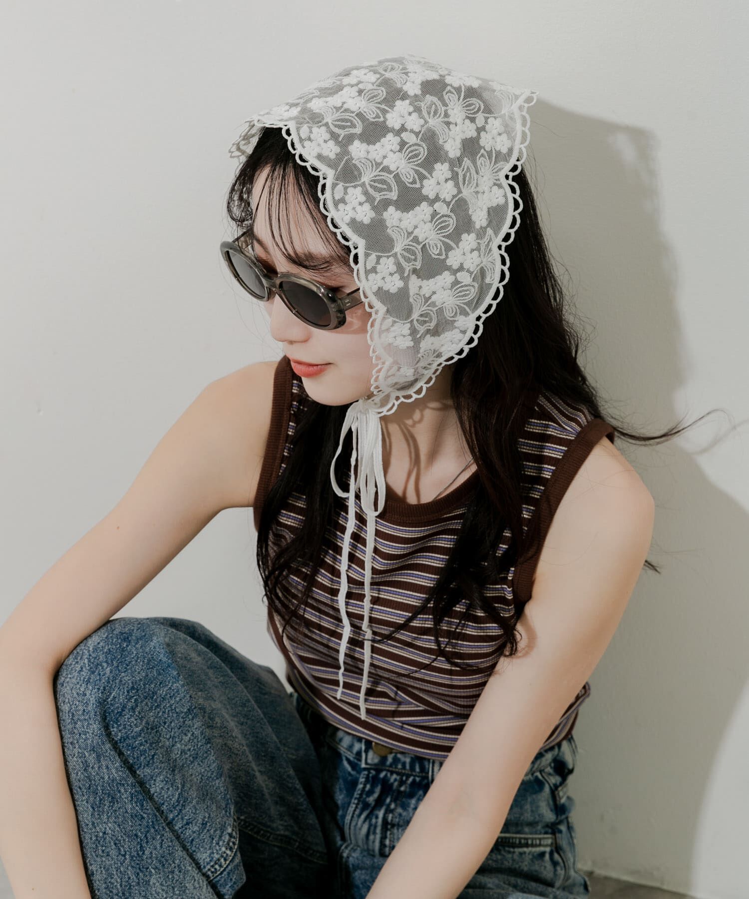 SMELLY「レースバブーシュカ」|バンダナ・スカーフ|