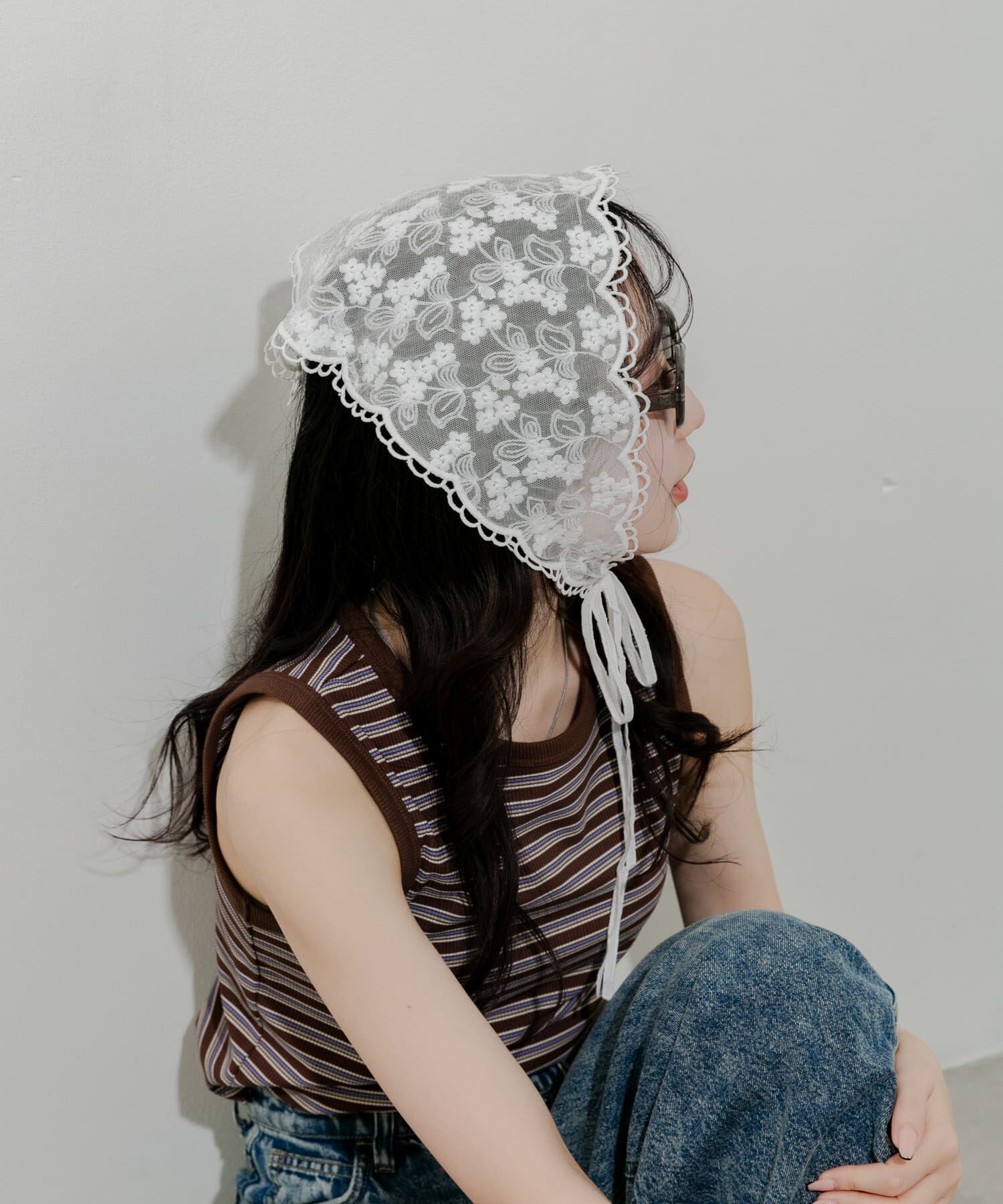 SMELLY「レースバブーシュカ」|バンダナ・スカーフ|