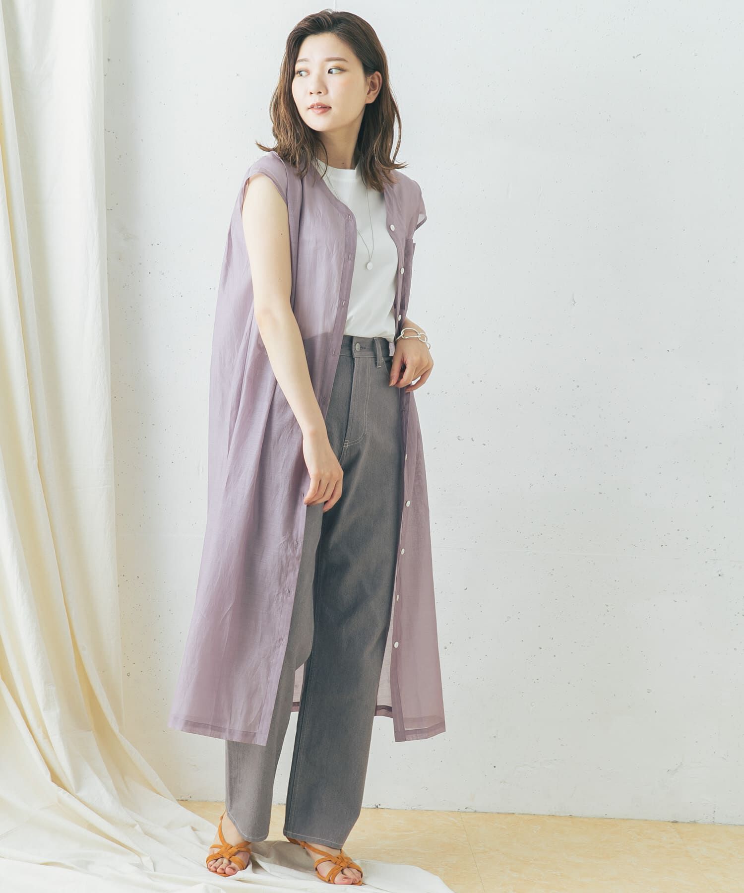 URBAN RESEARCH ROSSO「コットンシルクフレンチガウンワンピース」|ワンピース|