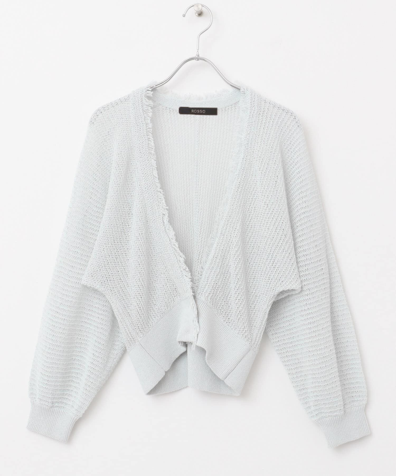 URBAN RESEARCH ROSSO「柄編みフリンジカーディガン」|カーディガン|