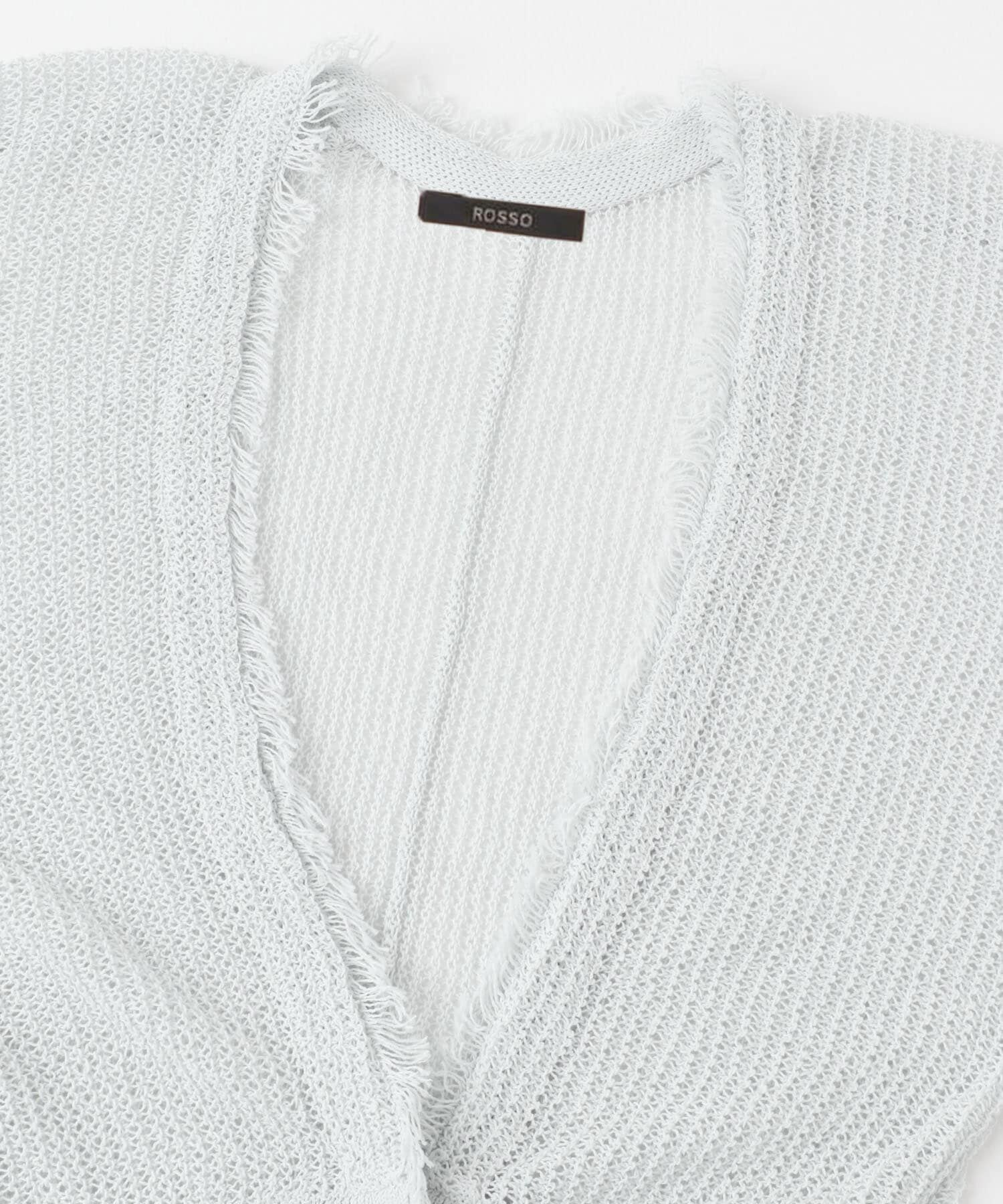 URBAN RESEARCH ROSSO「柄編みフリンジカーディガン」|カーディガン|