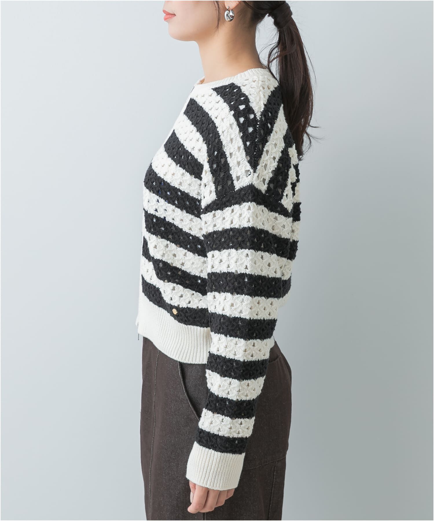 URBAN RESEARCH ROSSO「F by ROSSO　柄編みZIPカーディガン」|カーディガン|