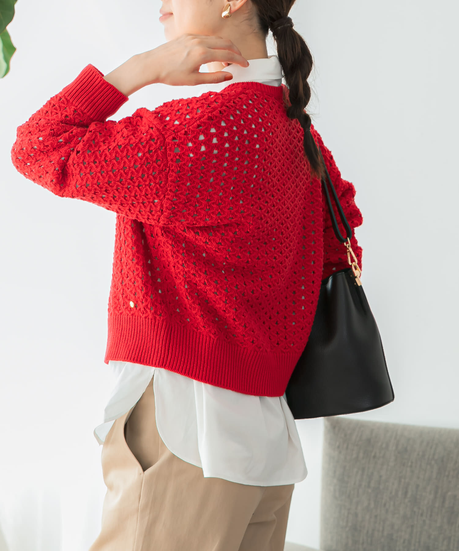 URBAN RESEARCH ROSSO「F by ROSSO　柄編みZIPカーディガン」|カーディガン|