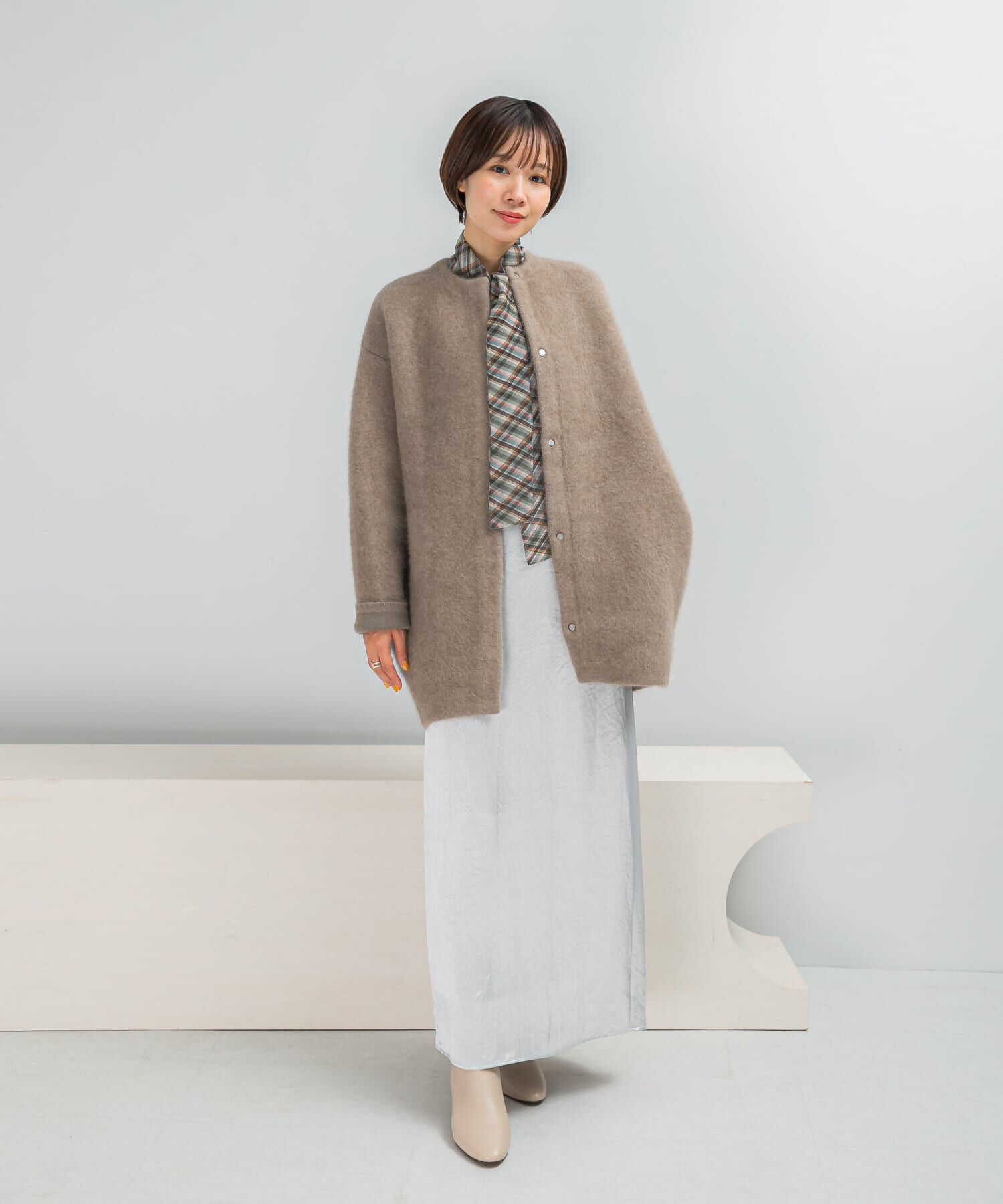 URBAN RESEARCH ROSSO「ELENDEEK　CREW-NECK RACCOON MIX WCARDIGAN」|カーディガン|