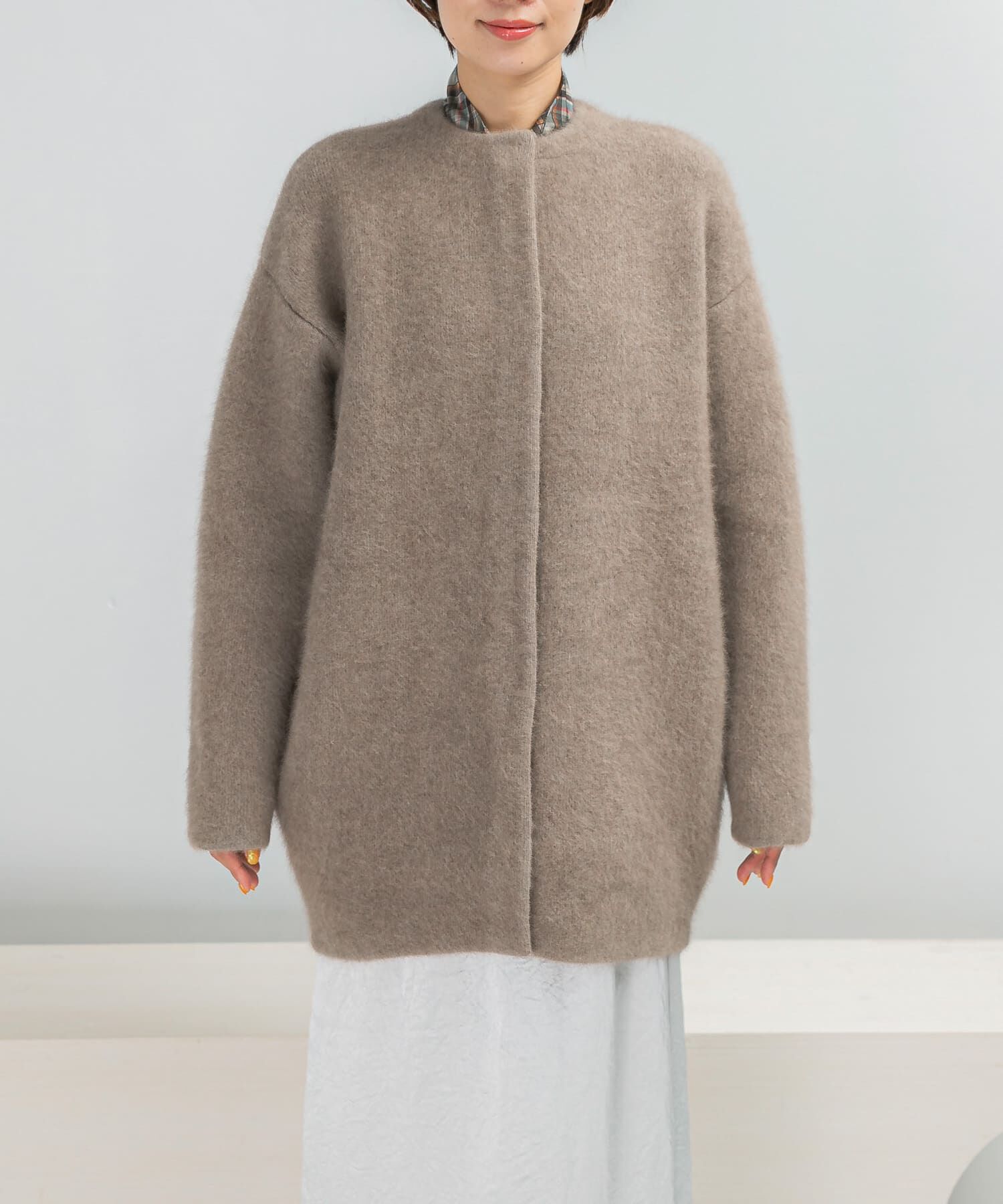 URBAN RESEARCH ROSSO「ELENDEEK　CREW-NECK RACCOON MIX WCARDIGAN」|カーディガン|