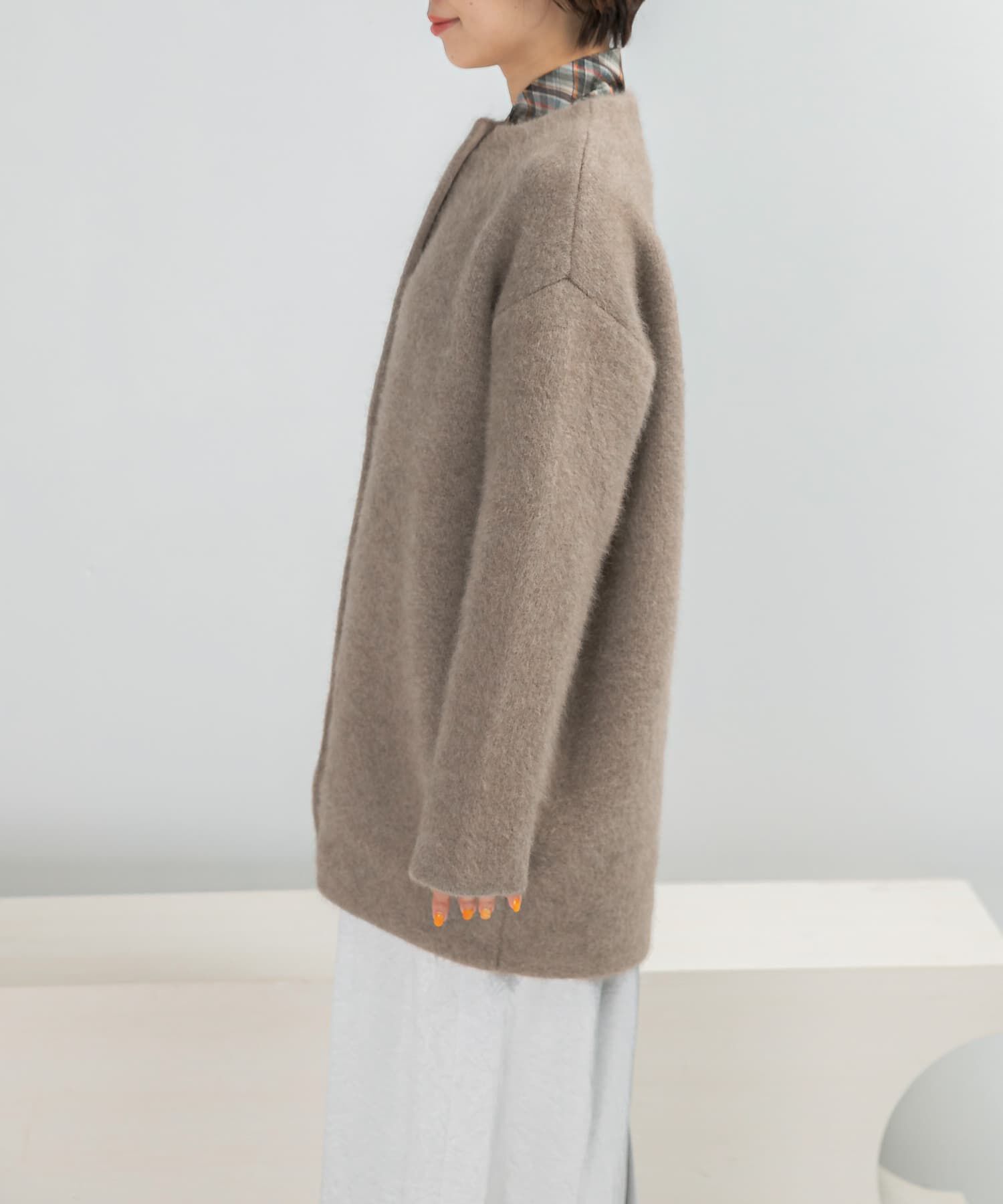 URBAN RESEARCH ROSSO「ELENDEEK　CREW-NECK RACCOON MIX WCARDIGAN」|カーディガン|