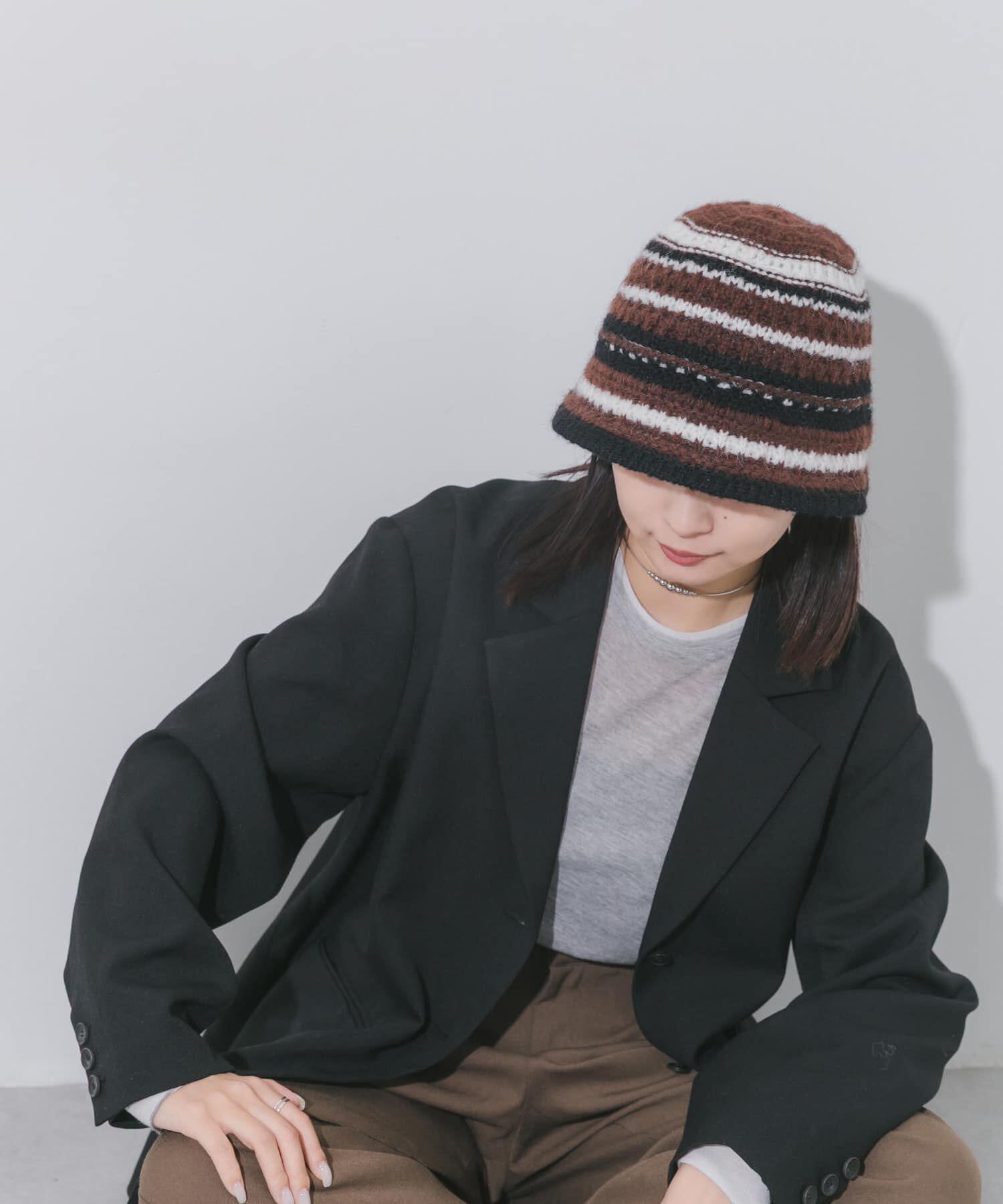 SMELLY「マルチボーダーニットハット」|ハット|